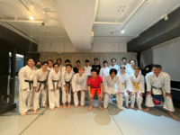 Mr Hibiki SATO (centre, in orange outfit) at CUHK Karate Club